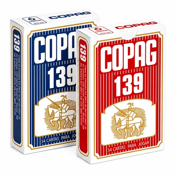 Kit 2 Baralhos Copag 139 Azul & Vermelho Naipe Convencional 54 Cartas Alta Qualidade