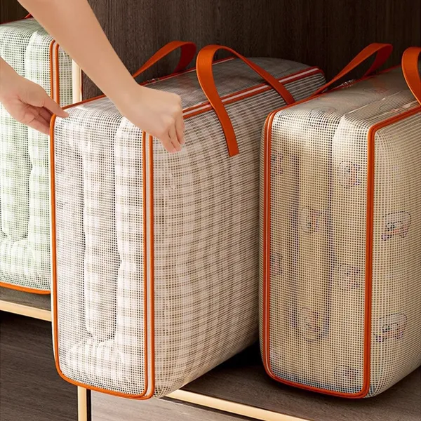Saco Organizador para Cobertor 60x50x28cm Impermeável com Zíper Duplo