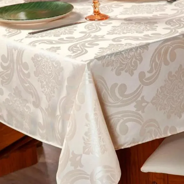 Toalha de Mesa Luxo 6 Lugares Jacquard Original Tecido Grosso