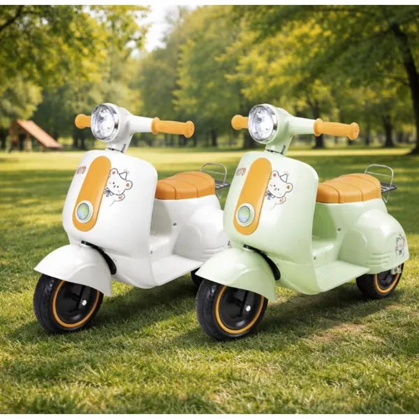 Triciclo Motinha Infantil 6V Avespa Maral  Eletrica Luzes e Sons Scooter Suporta Ate 30 KG