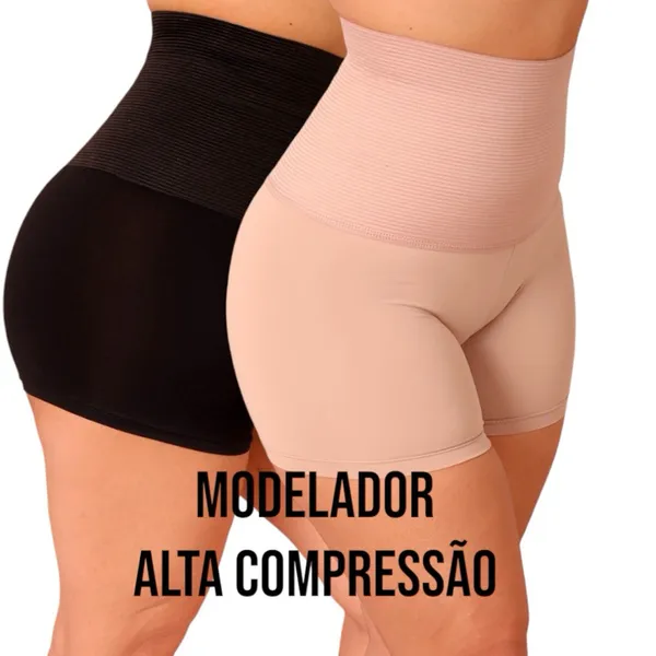 Bermuda Modeladora Anágua Cinta Short Feminino Alta Compressão Reduz Medidas Pós-Parto