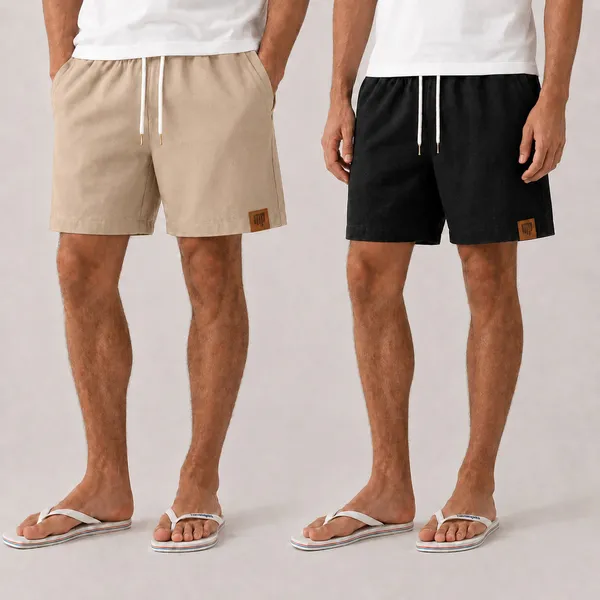 Kit 2 Shorts Linho Premium Casual Verão Moda 2026 Mauricinho