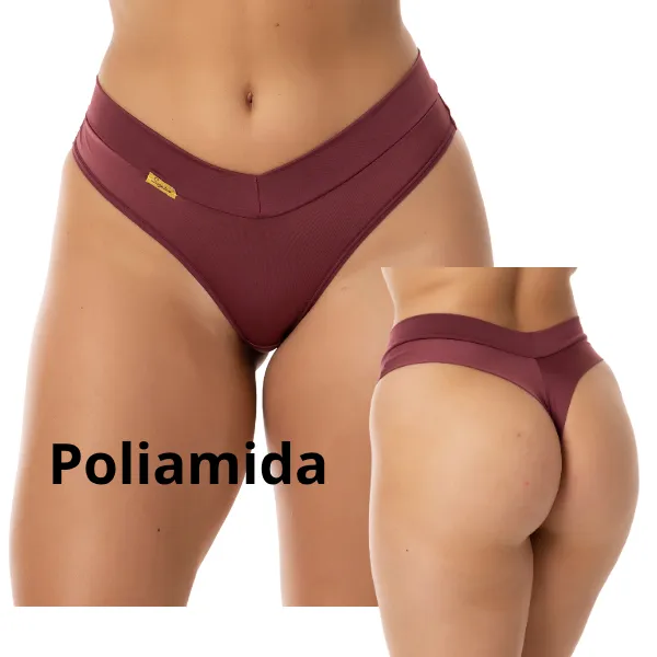 Kit 6 Calcinhas Cinta Modeladora Cós Médio Fio Dental Duplo Cintura Média Conforto, Poliamida.