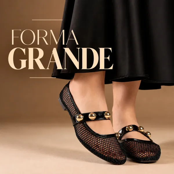 Sapatilha Feminina Tela Transparente Boneca Fivela Enfeite Dourado Elegante