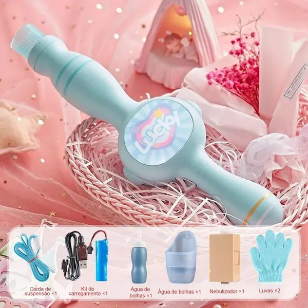 Kit De Varinha Mágica De Bolha De Fumaça LED Com Luvas Conjunto De Brinquedos Coloridos Luz E Efeito Visual