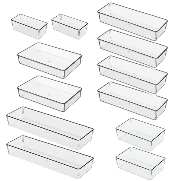 Kit 12 Organizador de Maquiagem, Geladeira e Gavetas Modular Acrílico Organizador de Acrílico