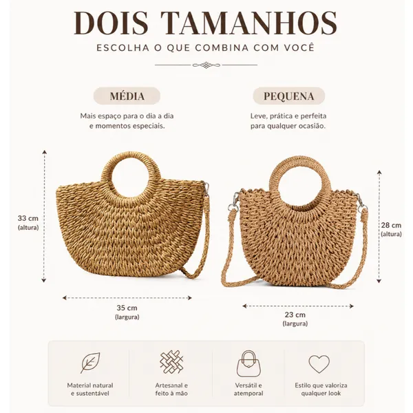 Bolsas femininas de mão, bolsa de palha praia com alça superior em forma de lua, para o verão