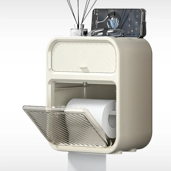 Suporte Papel Higiênico Porta Lenço Celular Banheiro Adesivo Lenço Acrílico Parede Envio Imediato