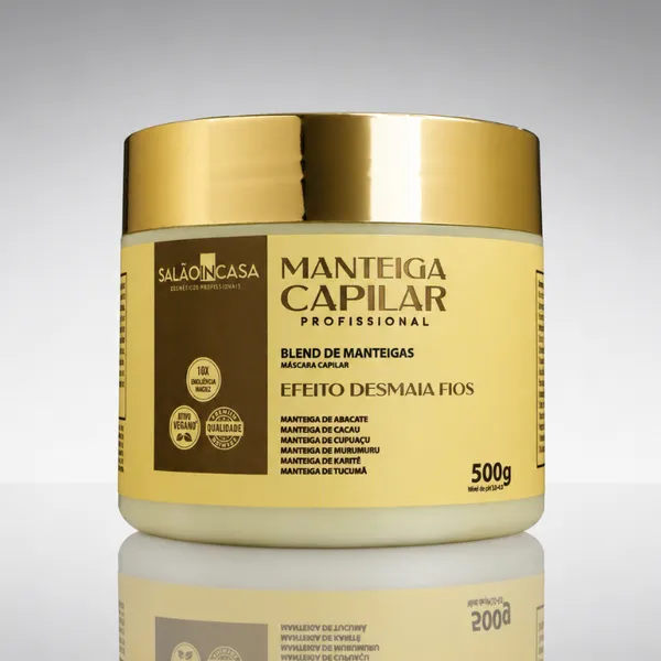 Máscara Capilar Alisa e Nutre 1 Minuto | 6 Manteigas | Desmaia Cabelo | Anti Frizz | Salão In Casa
