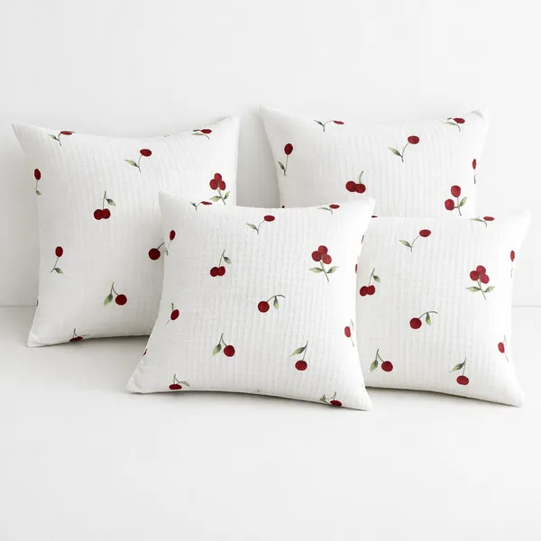 4 Capas De Almofada Piquet Favo 45x45 Com Ziper