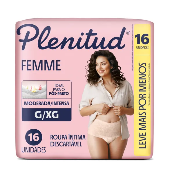 Roupa Íntima Plenitud Femme G/XG 16 Un