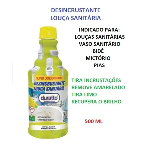 OFERTA KIT 1, 2, 3 ou 4 Limpador Desincrustante para Louça Sanitária 500 ml Duratto