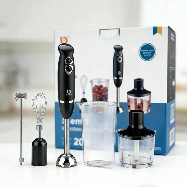 COIBEU Mixer Inox 5em1 600W Triturador, Batedor, Espumador de Leite e Copos, Fácil de Limpar