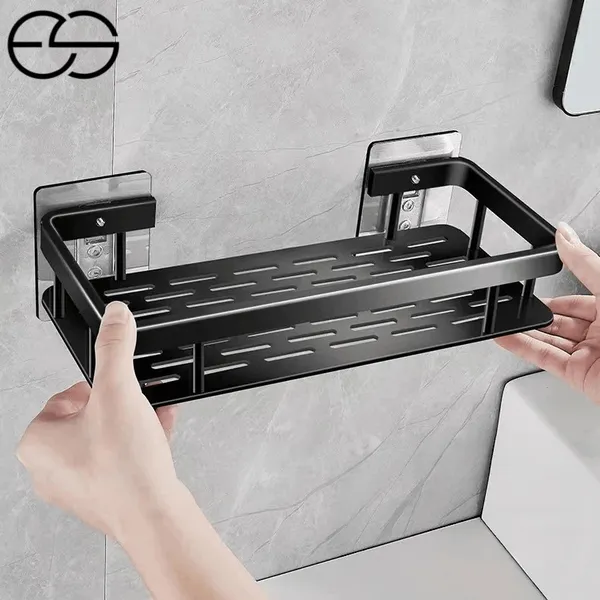 Suporte de Shampoo Preto Organizador Premium em Alumínio