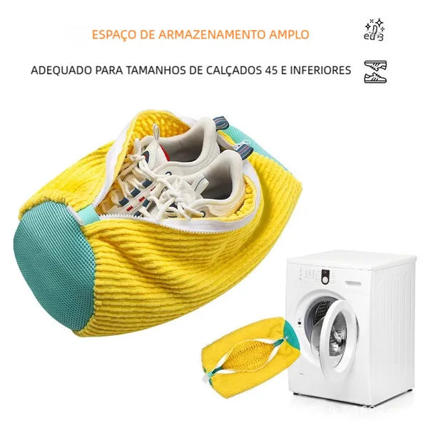 Bolsa Lavanderia Tênis/Sapatos – Malha Anti-Deformação, Proteção Efetiva