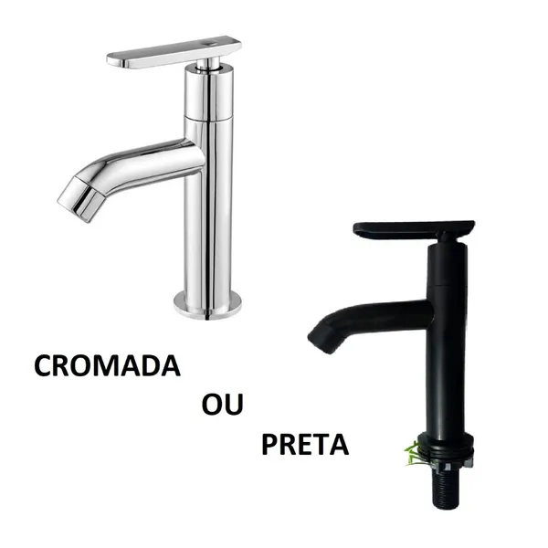 Torneira Pia Cuba lavatorio de Banheiro Lavabo Alavanca Moderna Preta ou Cromada ABS