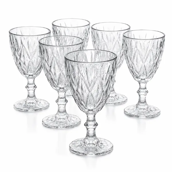 Jogo Taças Vidro Diamond Bico Jaca Abacaxi Conjunto Taça Para Água Vinho Tinto Suco Diamante