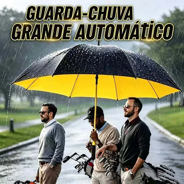 Guarda‑Chuva Grande Automático Blackout, Fibra de Vidro Reforçada, Proteção UV, Resistente ao Vento, Alta Durabilidade