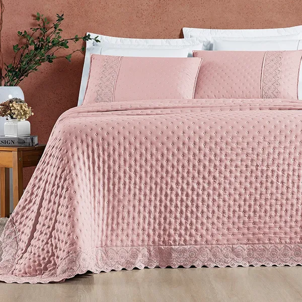 Cobre Leito 3 Peças Casal/Queen/King Bordado Inglês Micropercal 200 Fios Matelado Ultrassônico