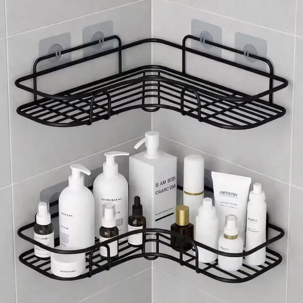 Prateleira para Banheiro de Metal Adesiva sem Furo, Rack de Parede Porta Shampoo e Sabonete, Organizador Box 1 a 4 Pçs