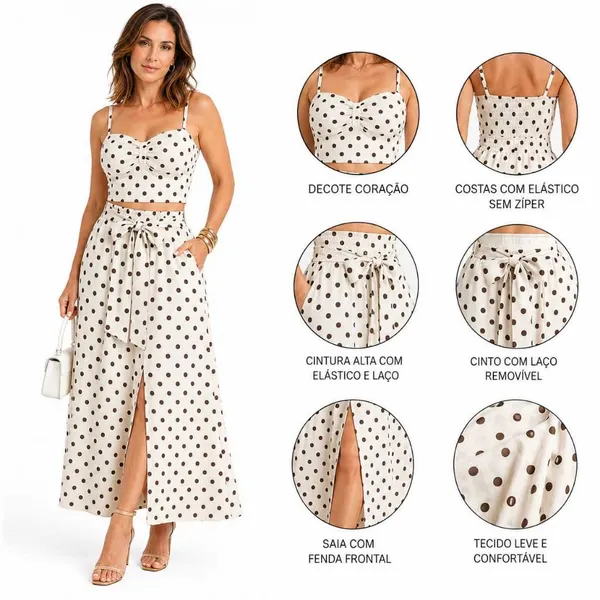 CONJUNTO FEMENINO POA PARA QUALQUIER TIPO DE OCASIAO LEVE E COMFORTABLE