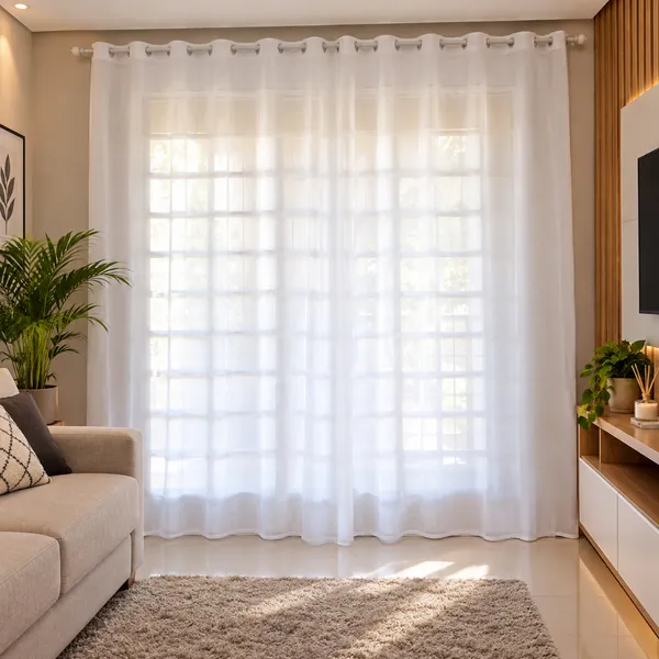 Cortina  Estilo Voil Para Quarto e Sala Lisa Voal Diversos Tamanhos