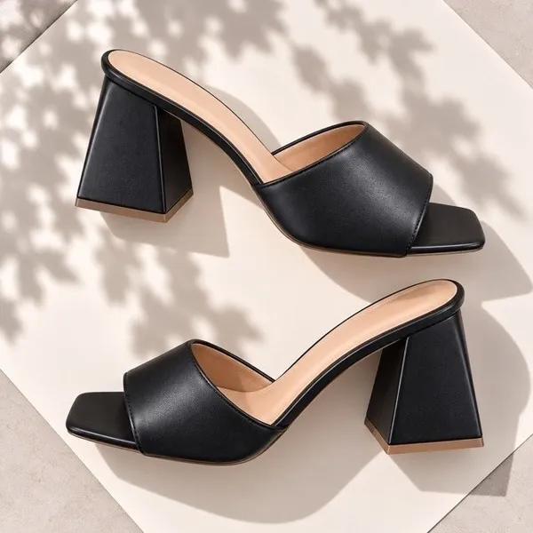 Tamanco Feminino Salto Grosso 8 cm Classic Bloco Cores Conforto Inspiração Blogueira Moda Verão
