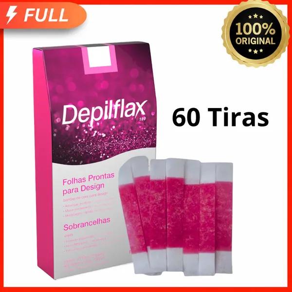 60 Tiras de Cera Depilatória Facial Tutti Frutti 30 Pares – Sobrancelhas e Buço Depilflax