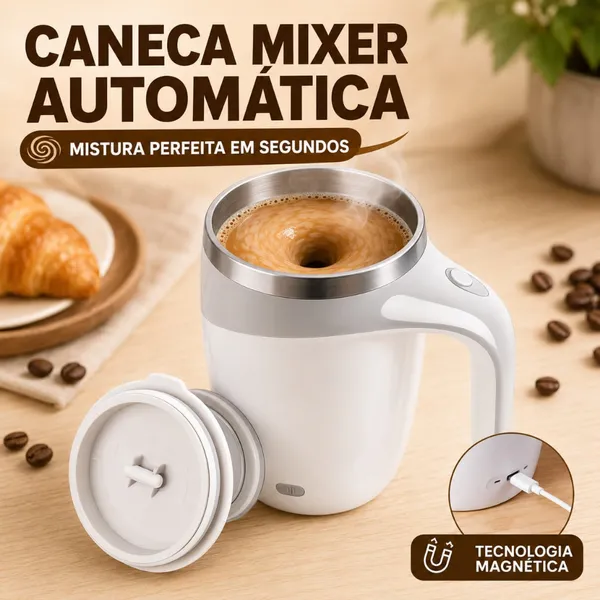 Caneca Misturadora Elétrica Automática para Café Bebidas Quentes Material Resistente Ideal para Uso Diário na Cozinha