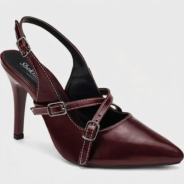 Scarpin Feminino Shekinah Salto Fino Slingback Confortável Fivela Lançamento
