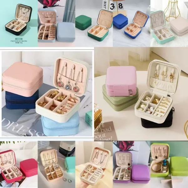 Kit 12 Porta Jóias Portátil ​| Mini Maleta Estojo Organizador Brincos Bijuterias Colares Anéis