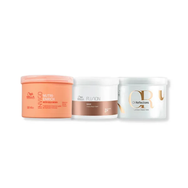 Kit Wella - ( Máscara 500g Enrich , Máscara 500g Fusion e Máscara 500g Oil Reflections )