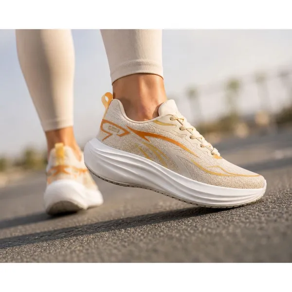 Tenis Feminino Escolar Academia Maratona Original FREEDOM Corrida Caminhada Lançamento EXCLUSIVO BEGE OFF WHITE TENDENCI