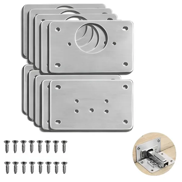 Placa Reparo para Dobradiça Armário Kit Reforço para Móveis MDF MDP e Gabinete LLB