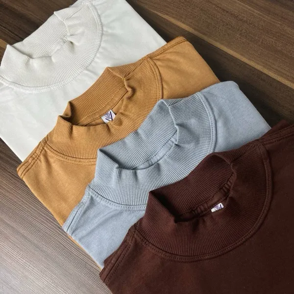 Tshirt Gola Alta Feminina Lisa 100% Algodão Blusa Casual Estilosa