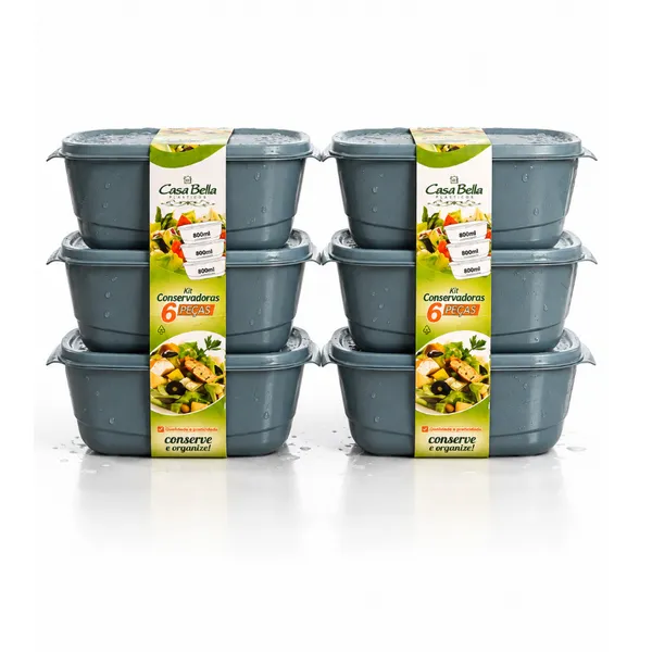 Kit 6 Potes Herméticos Plásticos | Pague 3 Leve 6 | Alta Qualidade para Organização de Cozinha