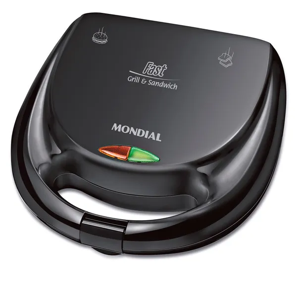 Sanduicheira Fast Grill e Sandwich Mondial Preto 750W S-12