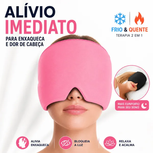Touca para Enxaqueca Gel Frio e Quente Máscara Anti Luz