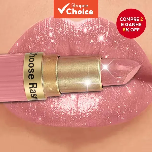 Batom de Veludo com Glitter Rosa Perolado