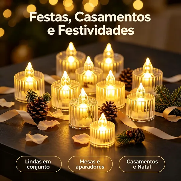10 Velas De Led Decorativa Para Ornamentação De Festas e Qualquer Tipo De Eventos e Decoração De Casa