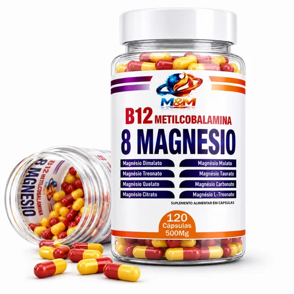 Metilcobalamina B12 + 8 Magnésios  60 ou 120 Cápsulas