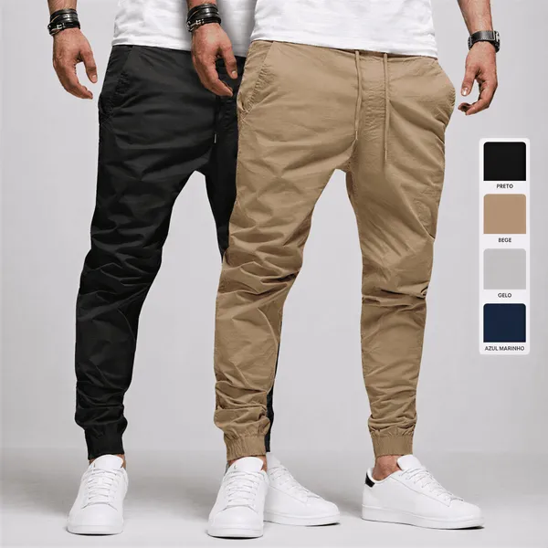 Calça Jogger Masculina Sarja Jeans