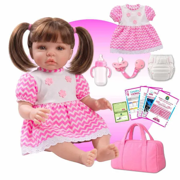 Bebe Reborn Boneca Realista Em Silicone Presente Menina Princesa + itens