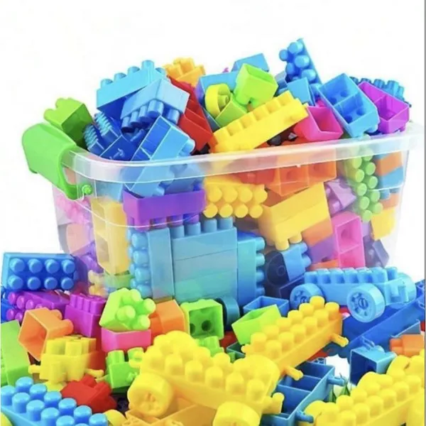 140 Blocos de Montar Super Coloridos com Carrinho e Rodinhas