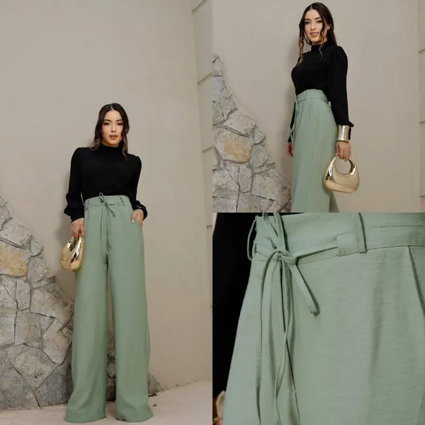 Calça Pantalona SocialFeminino Sensorial Marrant Cintura Alta PerfeitaTendencia 2027 Com Ziper E Botão