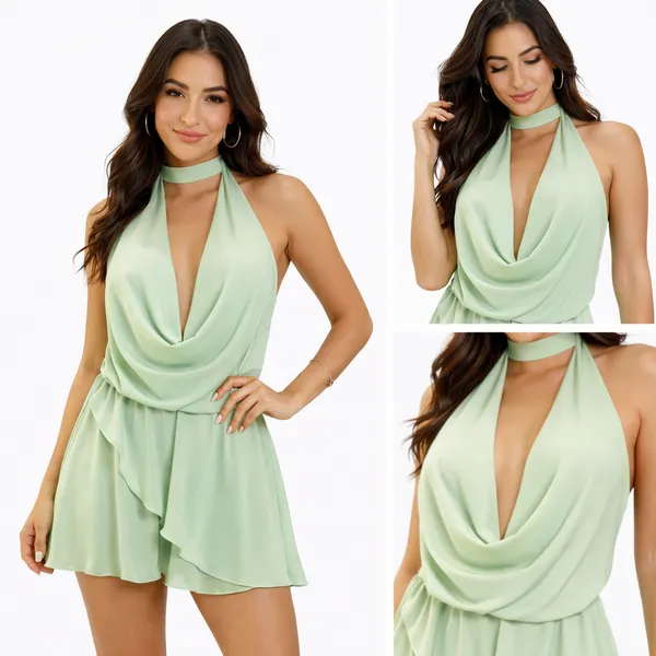 Macaquinho Femenino Duna Premium Short Saia 3 en 1 Frente Unica
