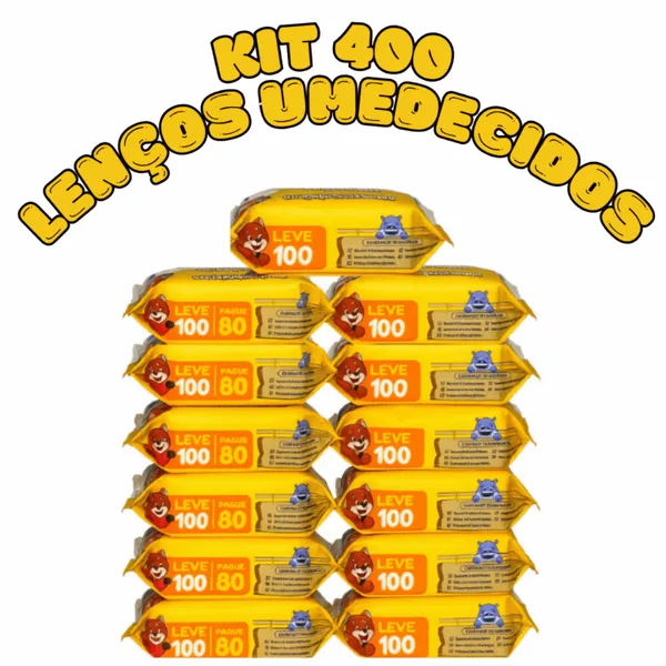 Kit 400 Toalhas Umedecidas Chameguinho Baby Lenço Umedecido para Bebê Higiene Infantil