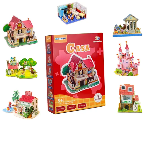 Kit Quebra Cabeças Educativos Infantil 3d Diy Feito À Mão Presente