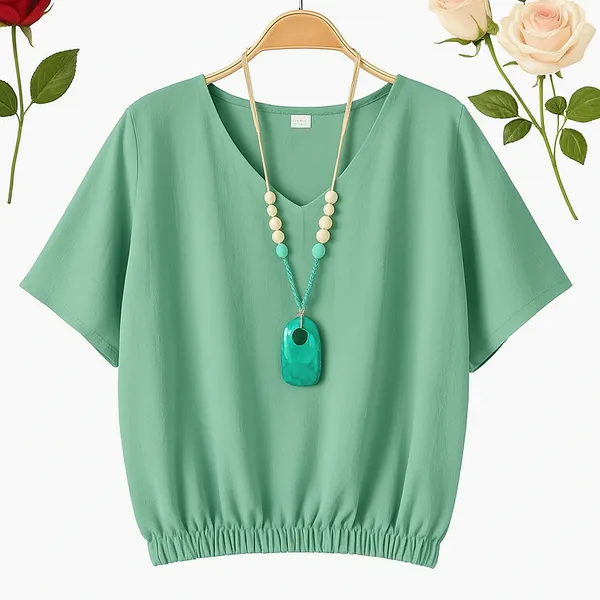 Camiseta/Blusa feminina moda fashion tecido duna com elástico Moda 2026