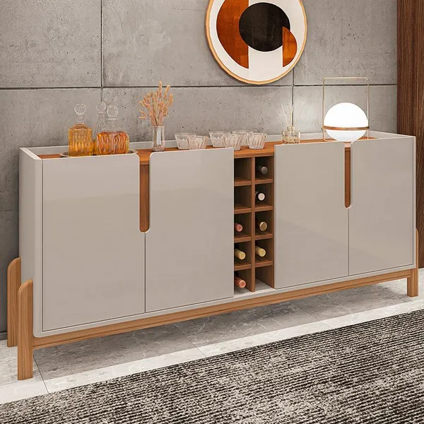 Aparador Buffet Sala Lizz 190cm com Pés de Madeira Maciça